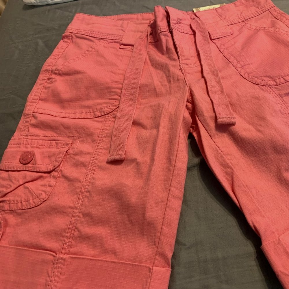 Arizona girl's pink cotton blend bermuda shorts 7 NWT